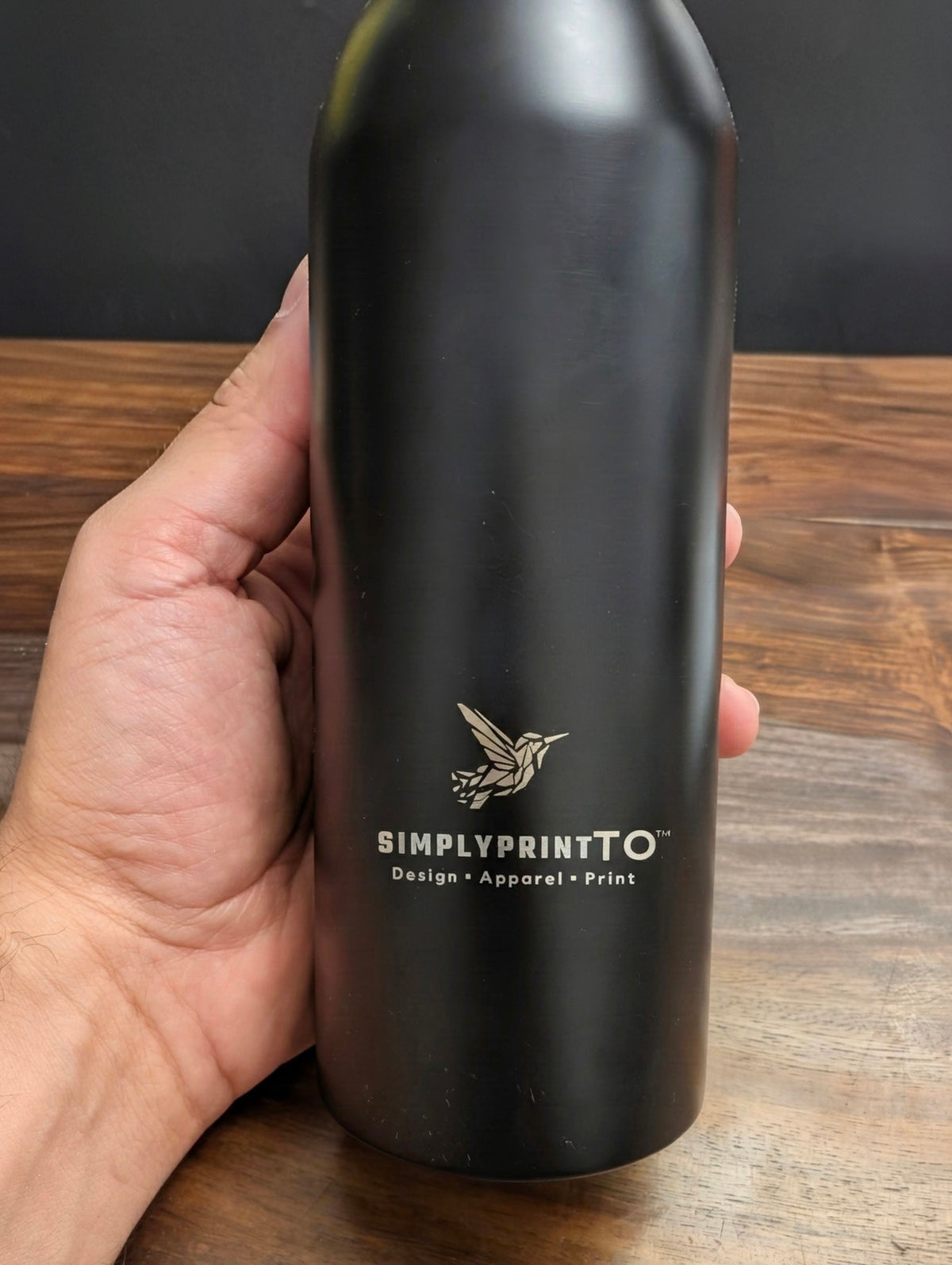 Personalized 710 mL Recycled Stainless Steel Water Bottle-Black