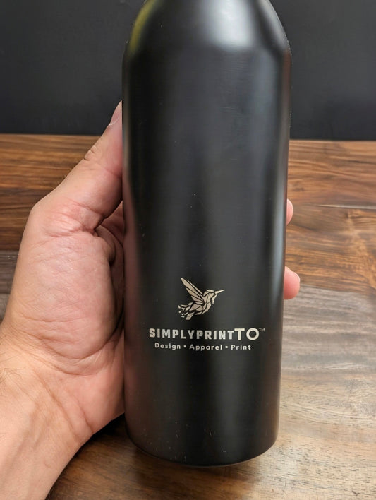 Personalized 710 mL Recycled Stainless Steel Water Bottle-Black