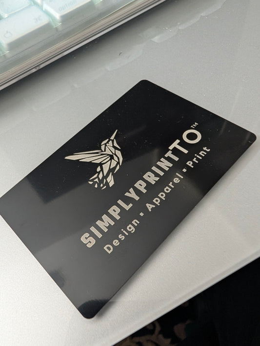 Custom Laser-Engraved Metal Business Cards – Matte Black